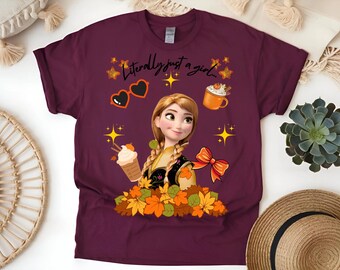 Disney Anna Fall Shirt, Just a Girl Who Loves Princesses Tee, Custom Disney Shirt, Belle Fall Tee, Ariel Fall Tee, Cinderella Fall Tee