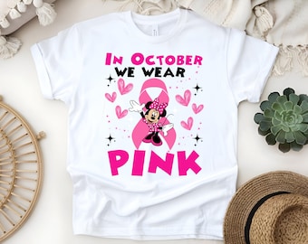 Breast Cancer Awareness Minnie Mouse Shirt: Pink Ribbon Support Tee