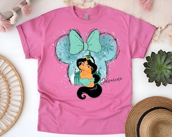 Disney Princess Inspired Tshirt, Handmade custom Disney Princesses tee, Minnie Tee, Custom Name Disney Shirt