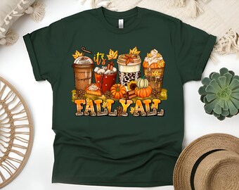 Custom Fall Y'all Coffee T-Shirt: Cozy Fall Tee