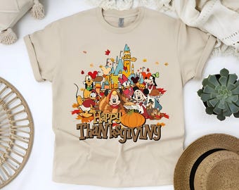 Thanksgiving Disney Shirt, Mickey and Friends Castle Tee, Family Matching Fall Shirts, Disney Trip Thanksgiving Outfit