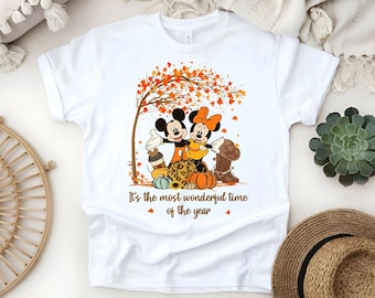 Mickey and Minnie Fall Shirt, Disney Autumn Tee, Pumpkin Mickey Minnie Shirt, Thanksgiving Disney Shirt, Fall Family Matching Outfits