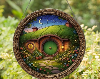 Cottagecore Suncatcher, Fairy Cottage Window Hanging, Whimsical Fantasy Decor, Magical Home Decor Gift, Nature Lover Gift