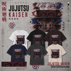 Anime-T-Shirt mit geteiltem Gesicht | Neonaugen, maskierter Charakter