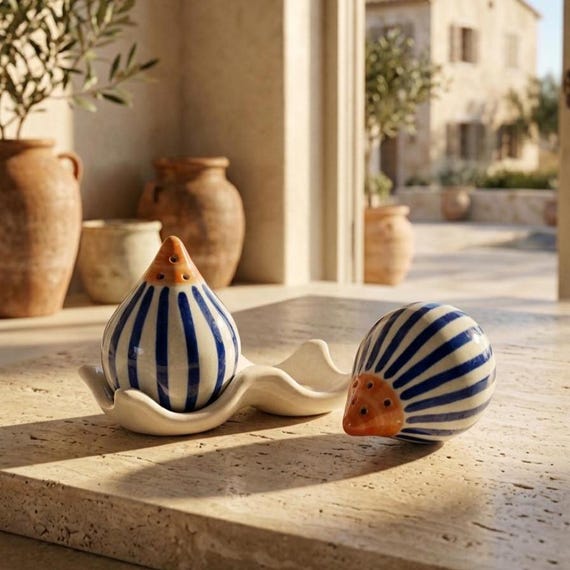 Traditional Indian Blue Pottery — a centuries-old Jaipur craft using quartz-rich clay and vivid cobalt glazes — makes these salt & pepper shakers genuinely one-of-a-kind artisan objects.