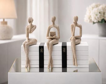 Minimalist Abstract Figurines — Decorative Sitting Sculptures (Set of 3)