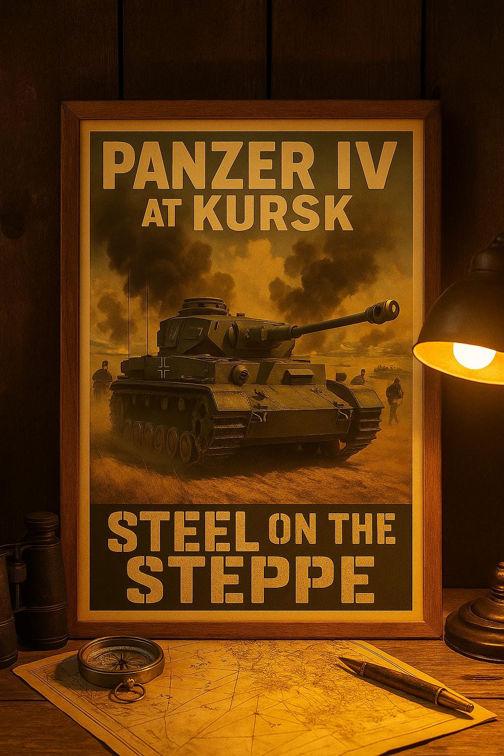 Panzer Poster Panzer IV at Kursk WWII Poster – Steel on the Steppe | Vintage Military ...
