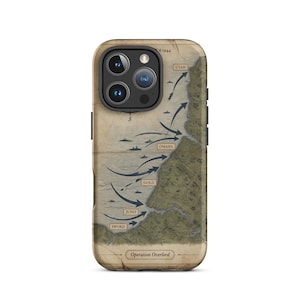 D-Day Normandy Map Phone Case — WW2 History iPhone Case — Operation Overlord — Military History Gift — iPhone Case — June 6 1944