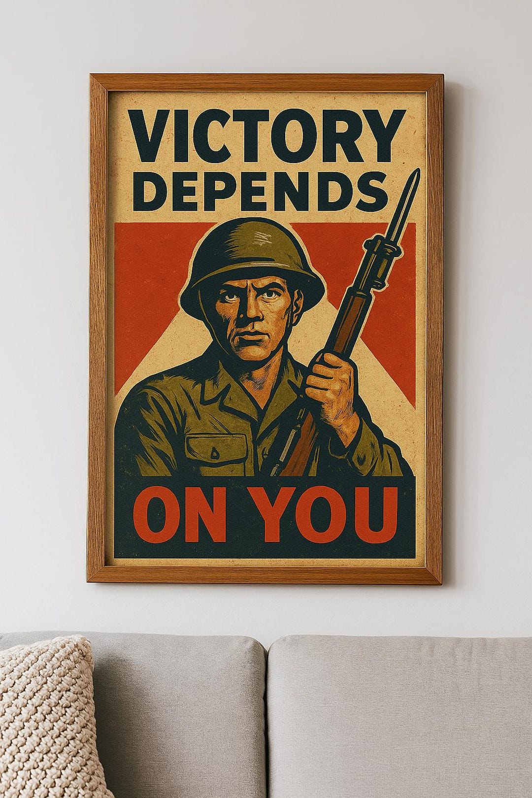 Victory Depends on You Poster | WWII Propaganda Print | Vintage