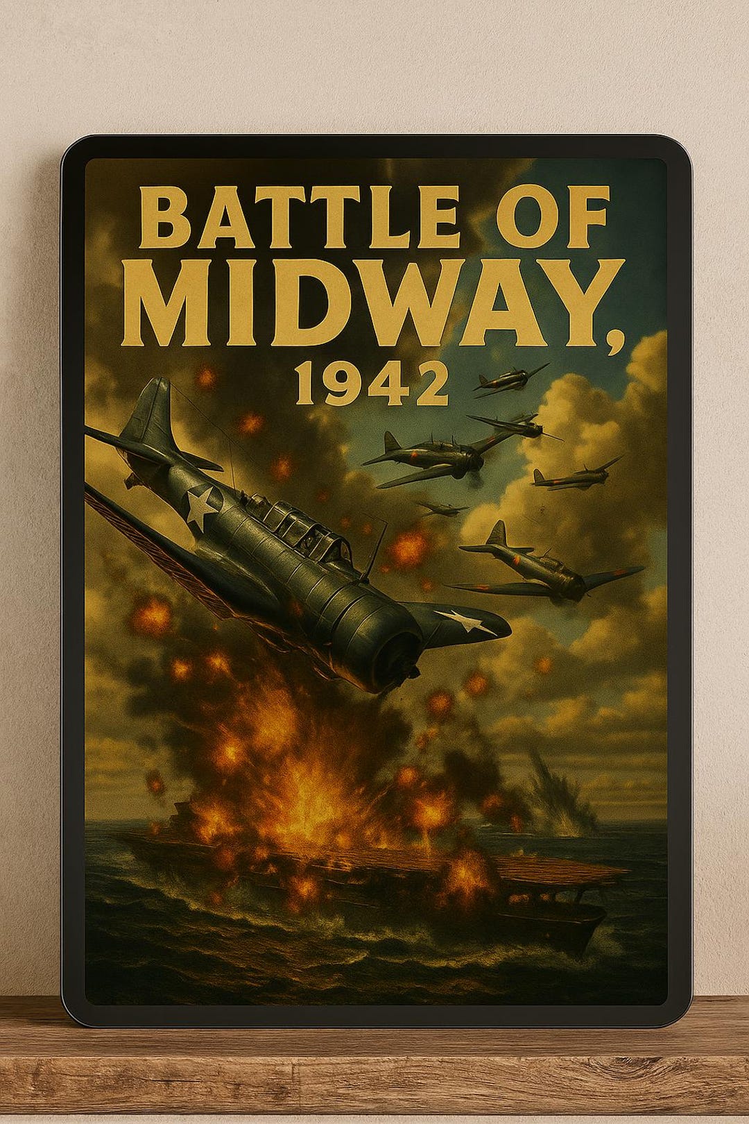 Battle of Midway 1942 WWII Poster – Naval Aviation Dogfight | Digital ...