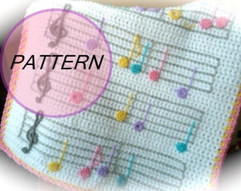 PATTERN Musical Crochet Blanket Pattern