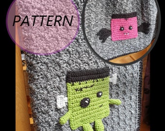Halloween Monster Crochet Blanket Pattern
