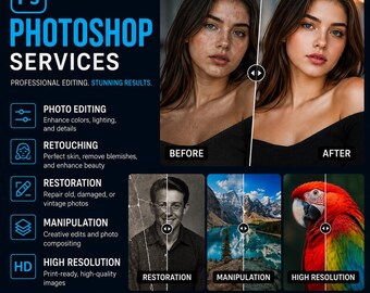 Expert Photoshop Services, Photo Editing, Retouching, Restoration, Manipulation