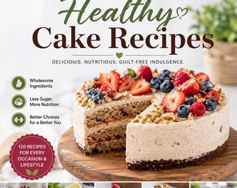 120 Healthy Cake Recipes christmas  (Digital PDF)