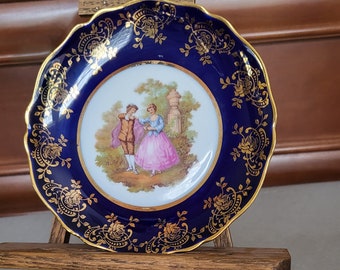 Elegant Vintage French Limoges porcelain small Decorative plate