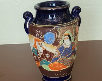 ヴィンテージ 西光山 京都陶器花瓶 薩摩風 芸者花絵 - Etsy 日本