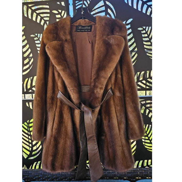 Vintage Revillon Genuine  Brown Mink Fur Jacket