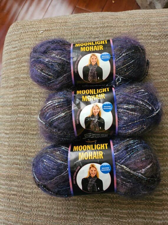 Lion Brand Moonlight Mohair Yarn | Glacier Bay Multicolor With Metallic Shimmer