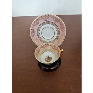Vintage Limoges France Demitasse Coffee cup and Saucer with Gold trim