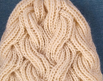 Handmade Chunky Knit Beanie, 100% Virgin Wool Winter Hat