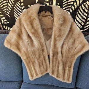 Vintage Mink Fur Collar Stole Wrap