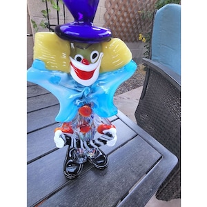 Vntage Venetian Murano glass Hand Blown Clown 12&quot; Made in Italy