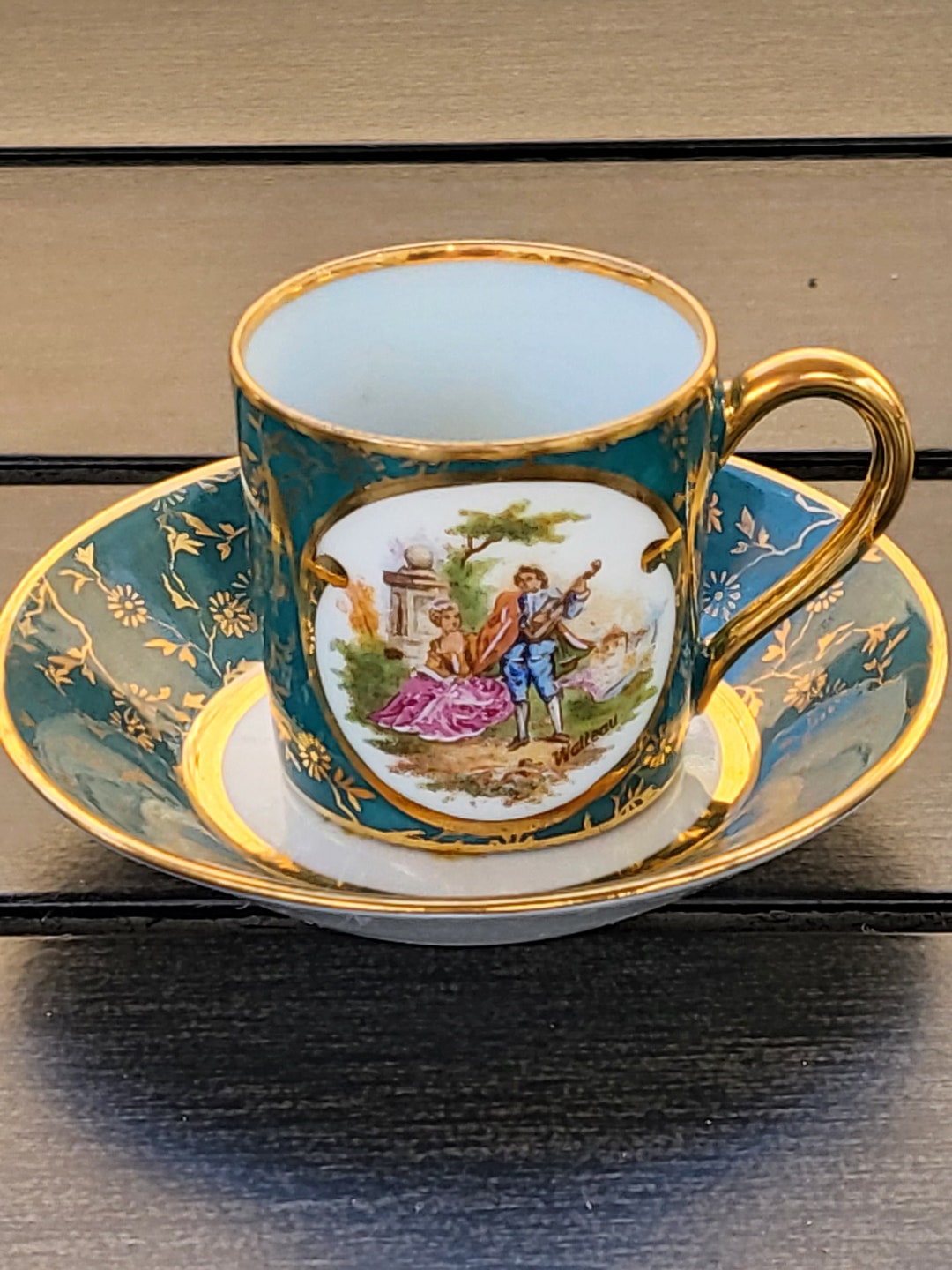 Vintage Limoges France Demitasse Coffee Cup and Saucer With Gold Trim ...