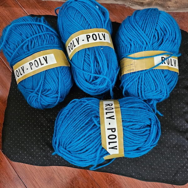 Roly-Poly Acrylic yarn; 4 skeins; Made in Belgium