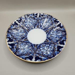 Vintage Saint Petersburg Imperial Porcelain Factory Lomonosov Cobalt Blue saucer