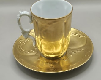 Vintage Limoges France Demitasse Coffee Cup and Saucer With Gold Trim ...