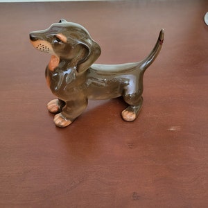 Saint Petersburg Imperial Porcelain Factory Sculptures Dachshund, Vintage Russian porcelain, Animal porcelain sculpture figurine