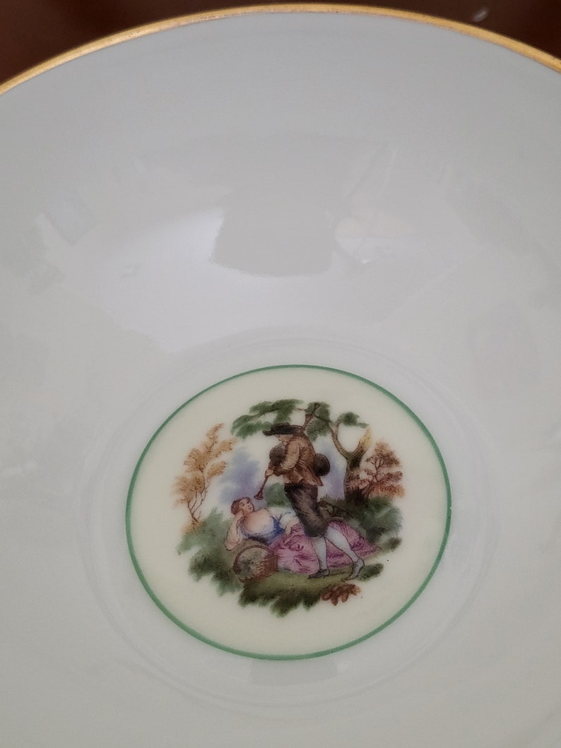 Antique Bohemia Czechoslovakia Cream Soup Bowl and Saucer - Etsy