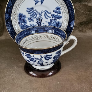 Occupied Japan Ironestoneware Blue Willow Cup and Saucer