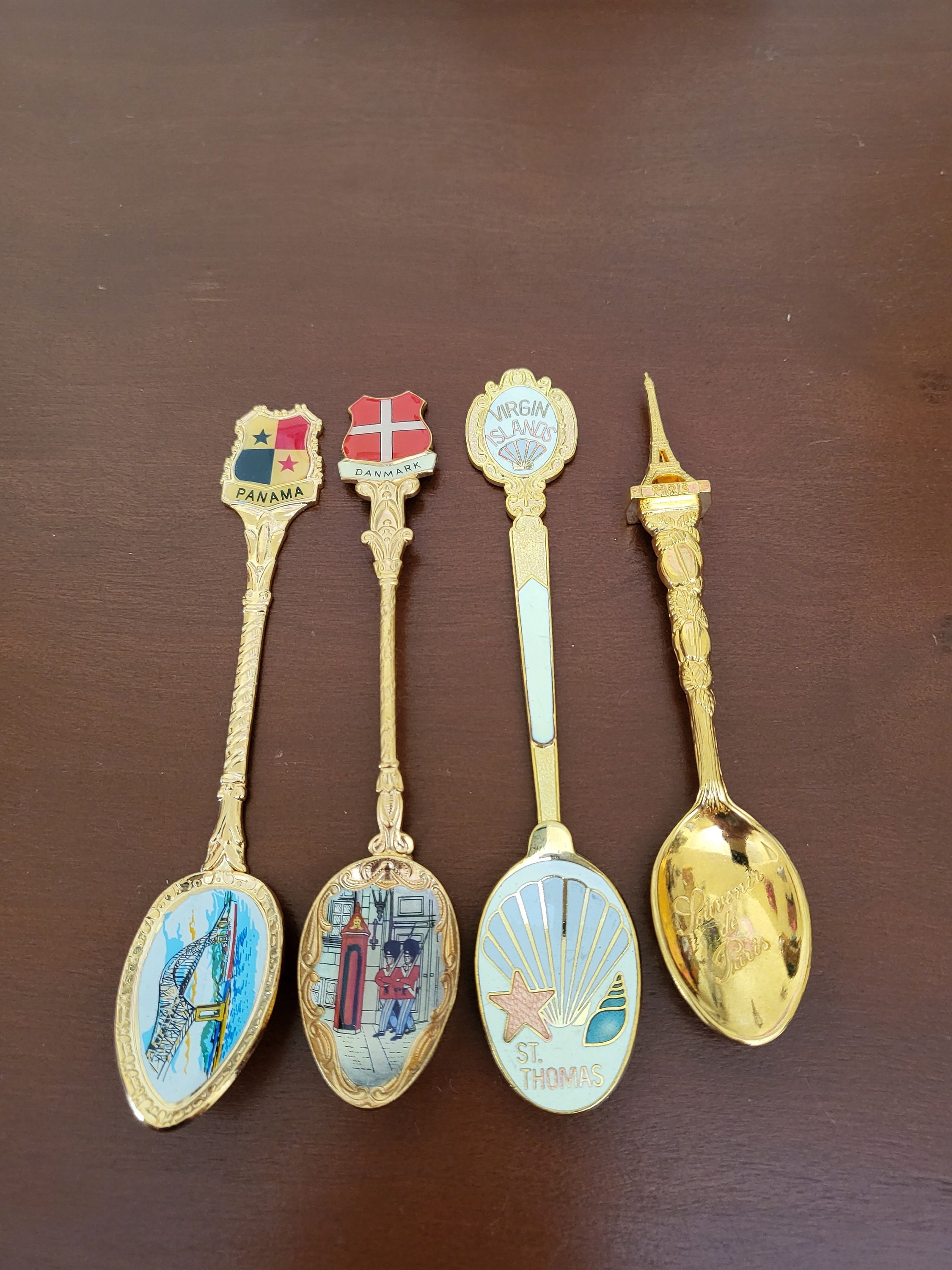 Vintage Souvenir Spoons Collectible Set of 4 Spoons Panama Etsy