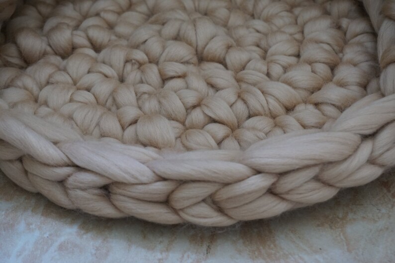 Chunky Knit Wool Cat Bed: Handmade Cozy Pet House (14 inch) image 4