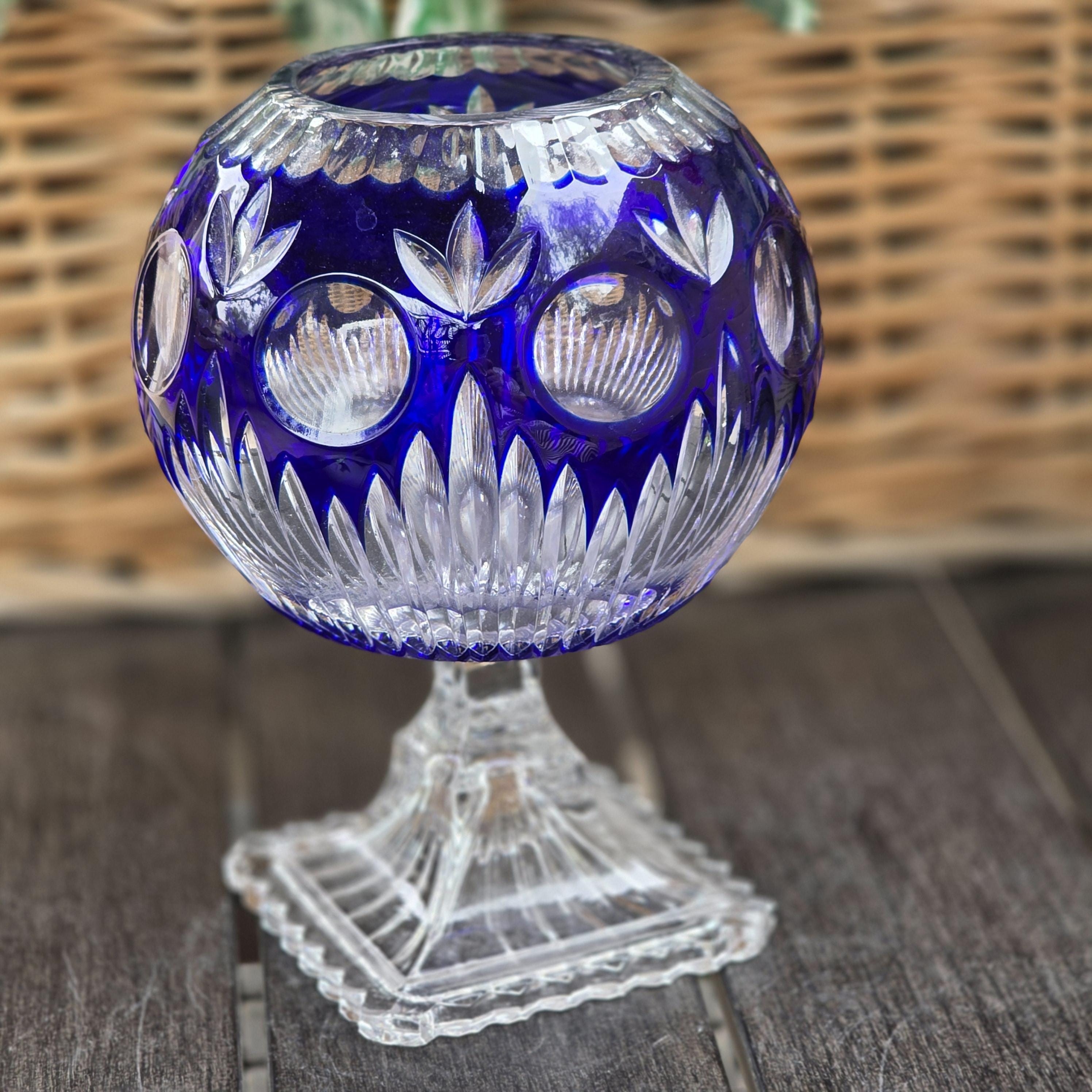 Cobalt Crystal Bowl - Etsy