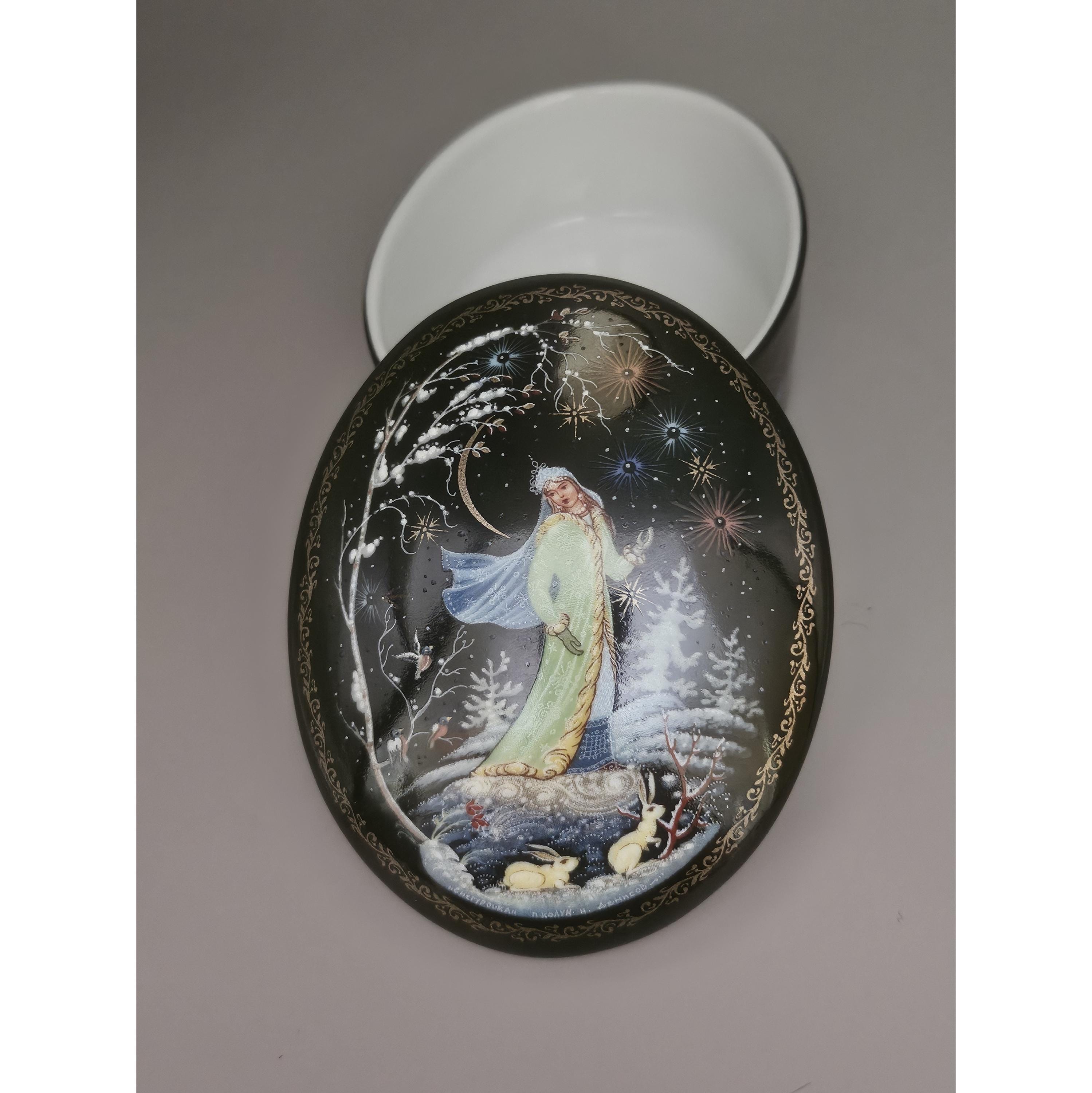 Vintage Russian Musical Trinket Box Nikolai Denisov “snow Maiden