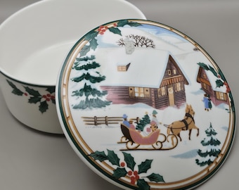 Mikasa Maxima Christmas Magic Porcelain Dish With Lid (FX070) - Etsy