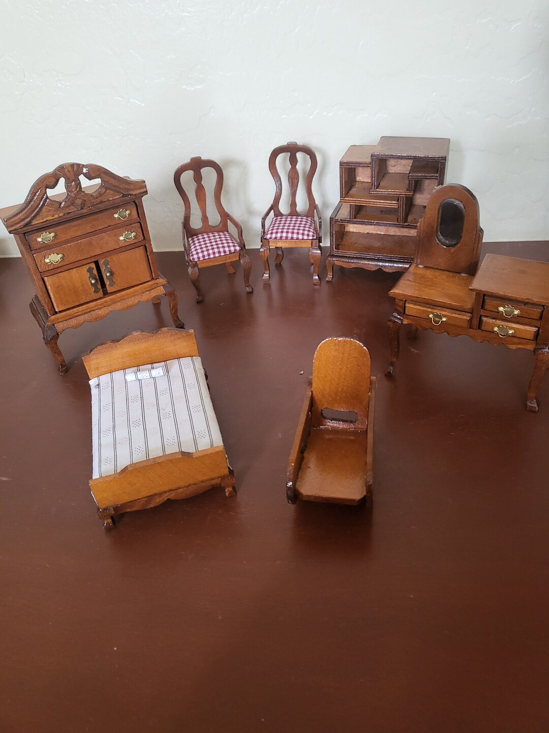 Vintage Reliable Products Bedroom Room Furniture Miniature Plastic Dollhouse Toys