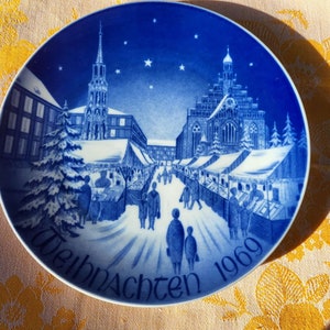 1969 Bareuther Christmas Weihnachten Teller Weihnachtsmarkt Nürnberg