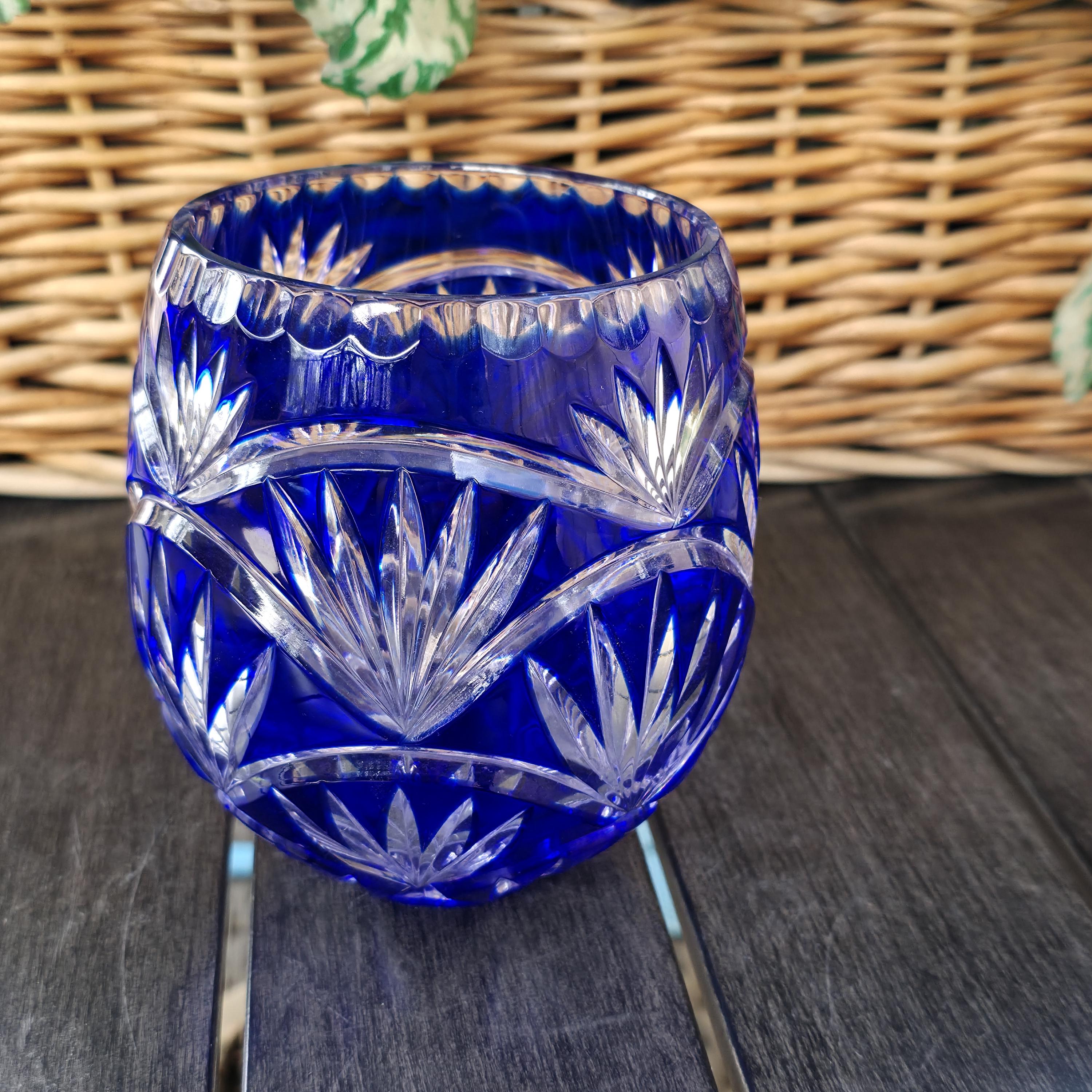 Cobalt Crystal Bowl - Etsy