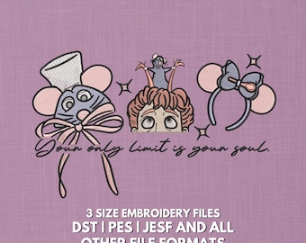 Ratatouille Embroidery Design | Remy Chef Hat & Quote Embroidery Design | Your Only Limit Is Your Soul Trendy Embroidery Design