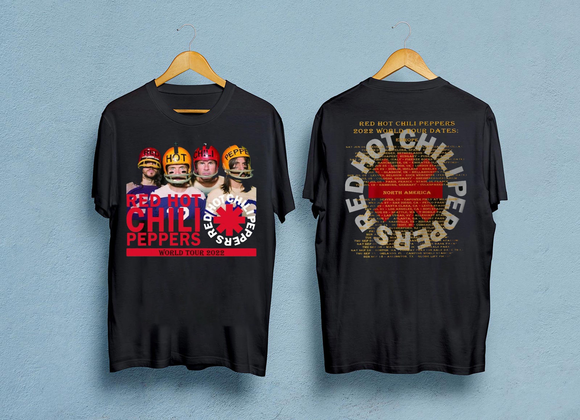 Discover Camiseta de Doble Cara Rare Red Hot Chili Peppers World 2022 Tour para Hombre Mujer