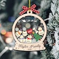 Personalized Snowman Family Ornament, Custom Name Snow Globe Tree Decor, Family Christmas Ornament 2025, 4D Shaker Ornament,Family Xmas Gift