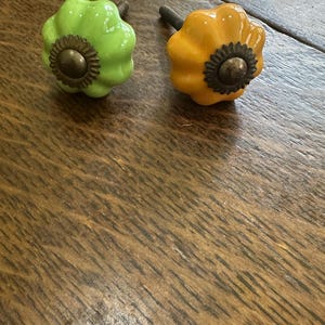Vintage-Style Pumpkin Shape Ceramic Cabinet Knob | Drawer Pulls  | Cabinet Door | Furniture Hardware