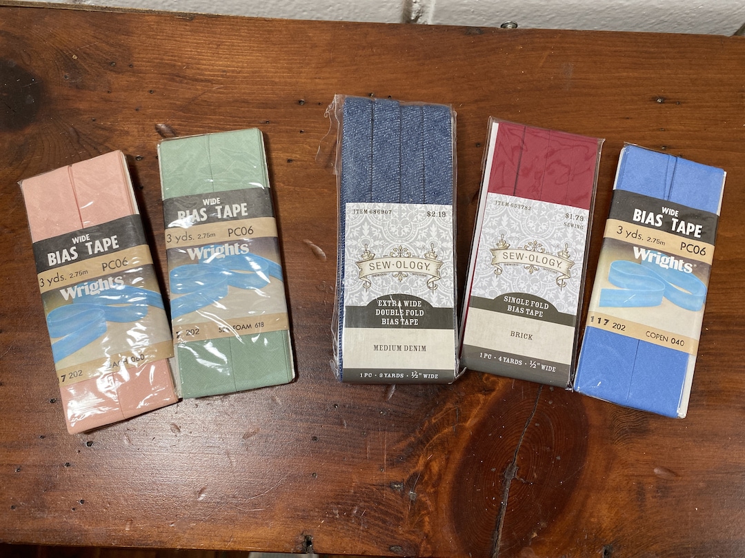 Lot of 5 Bias Tape by Wrights and Sewology for Sewing Quilting