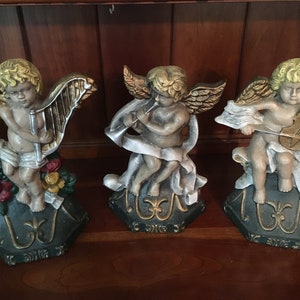 Antique Old World Cast Iron Cherub Angel Door Stop / Door Porter / Bookend