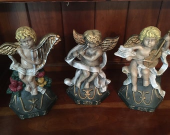 Antique Old World Cast Iron Cherub Angel Door Stop / Door Porter / Bookend