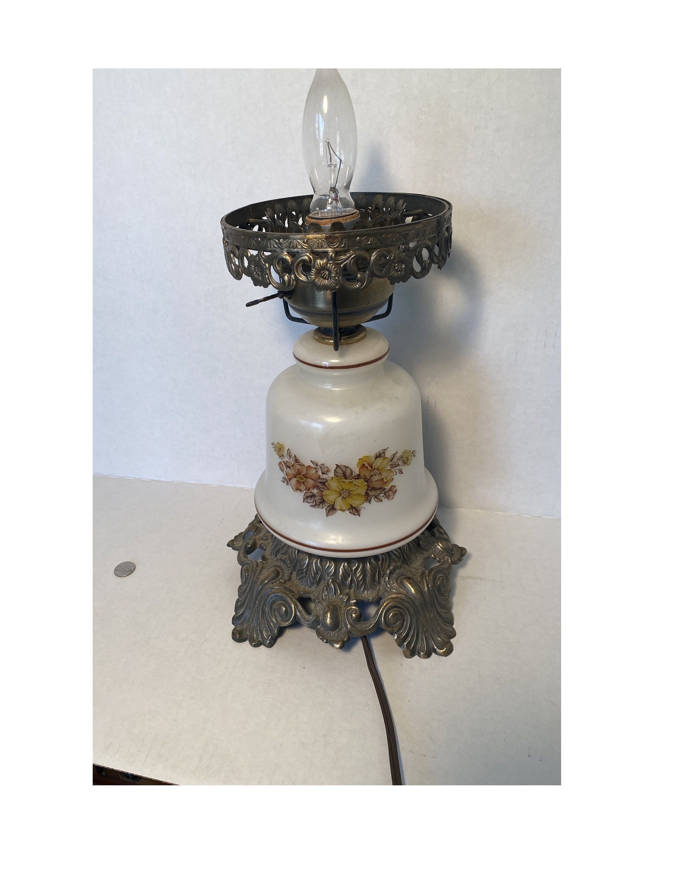 Glass Hobnail Milk Glass Vintage Hanging Hurricane Lamp Vintage