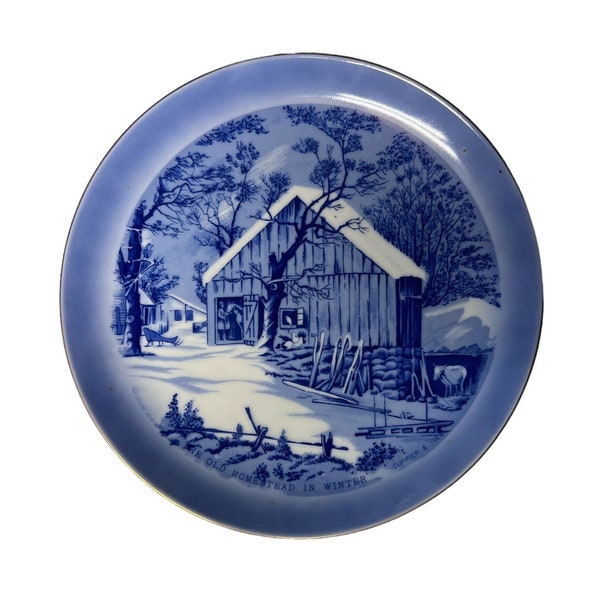 Currier & Ives "the Homestead in Winter" Collectors Plate - Etsy